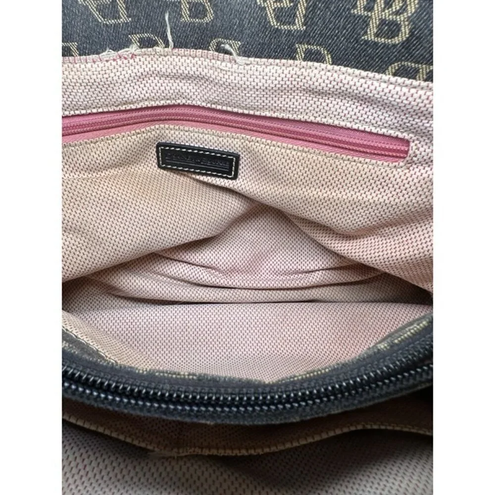 Dooney & Bourke Vintage Monogram Shoulder Bag Black & Gray - Picture 7 of 12